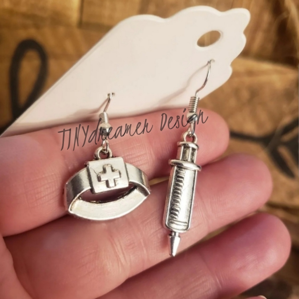 Mismatched Nurse Earrings ~Rn~Lpn~Cna~Nursing Graduation~Science~Medical Themed